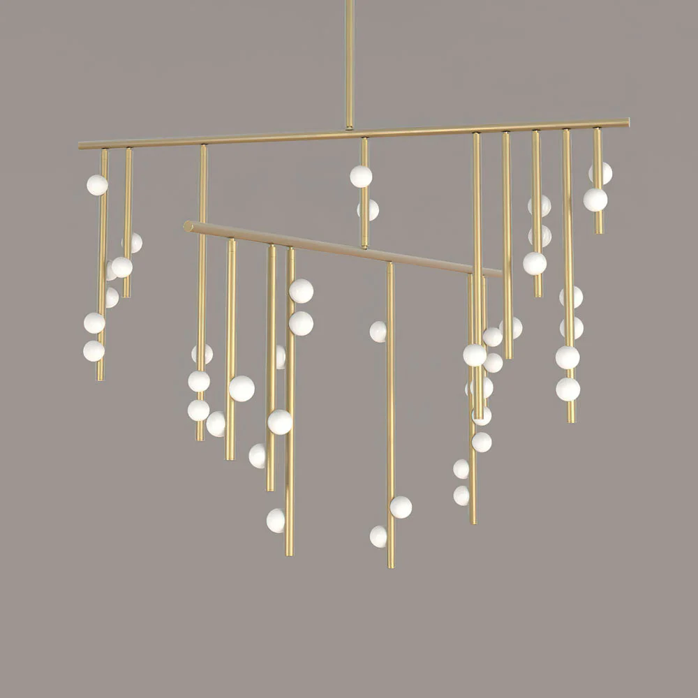Brass Glass Drop Chandelier - Image 28