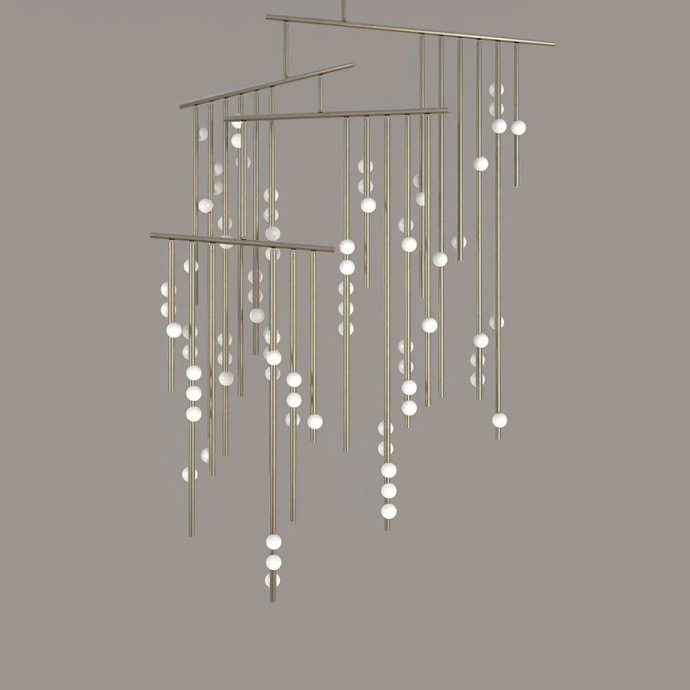 Brass Glass Drop Chandelier - Image 29