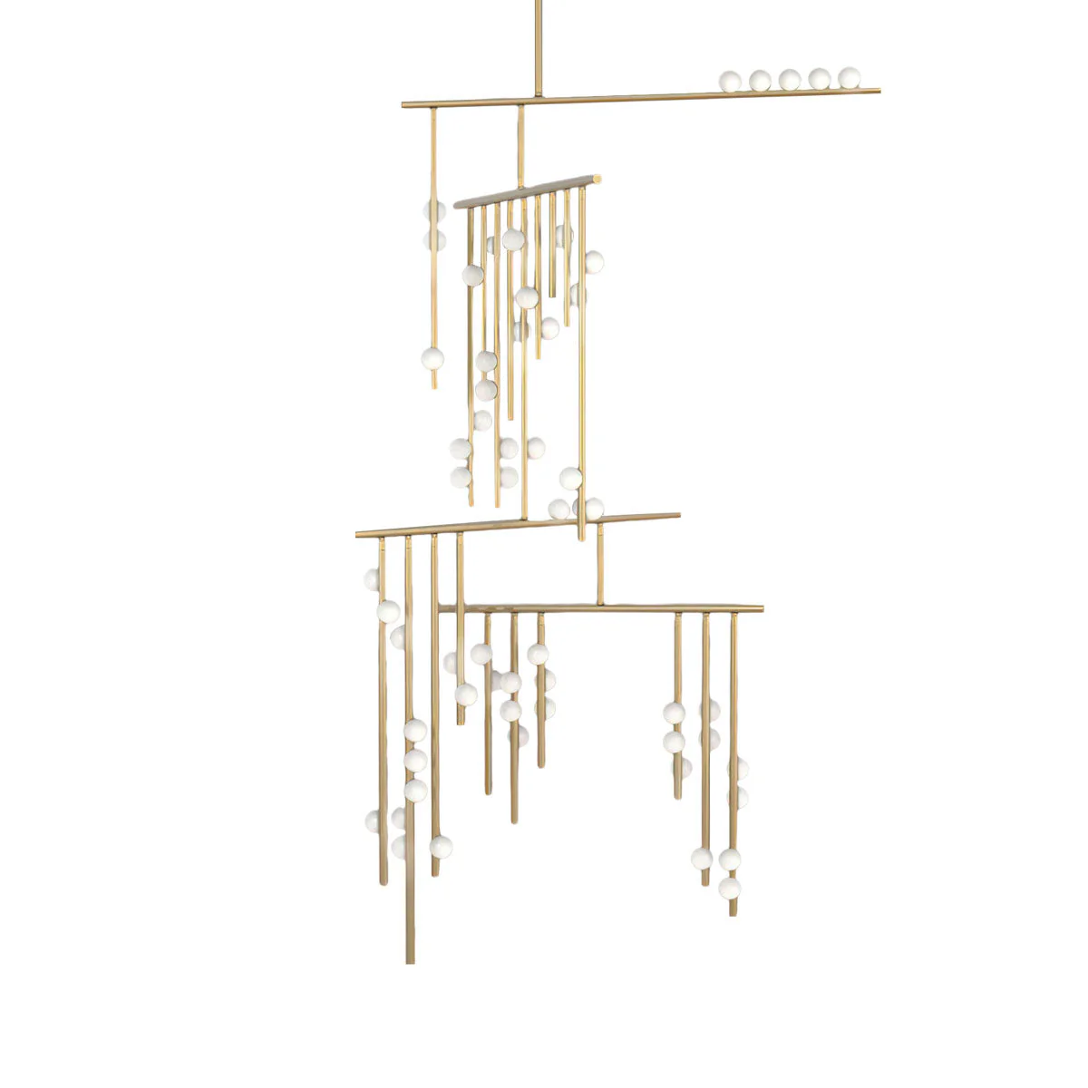 Brass Glass Drop Chandelier - Image 32