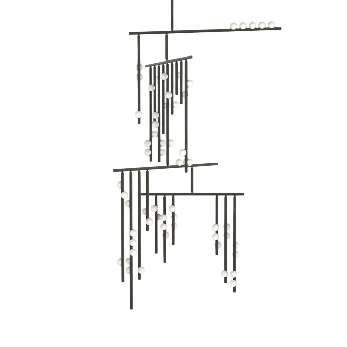 Brass Glass Drop Chandelier - Image 33