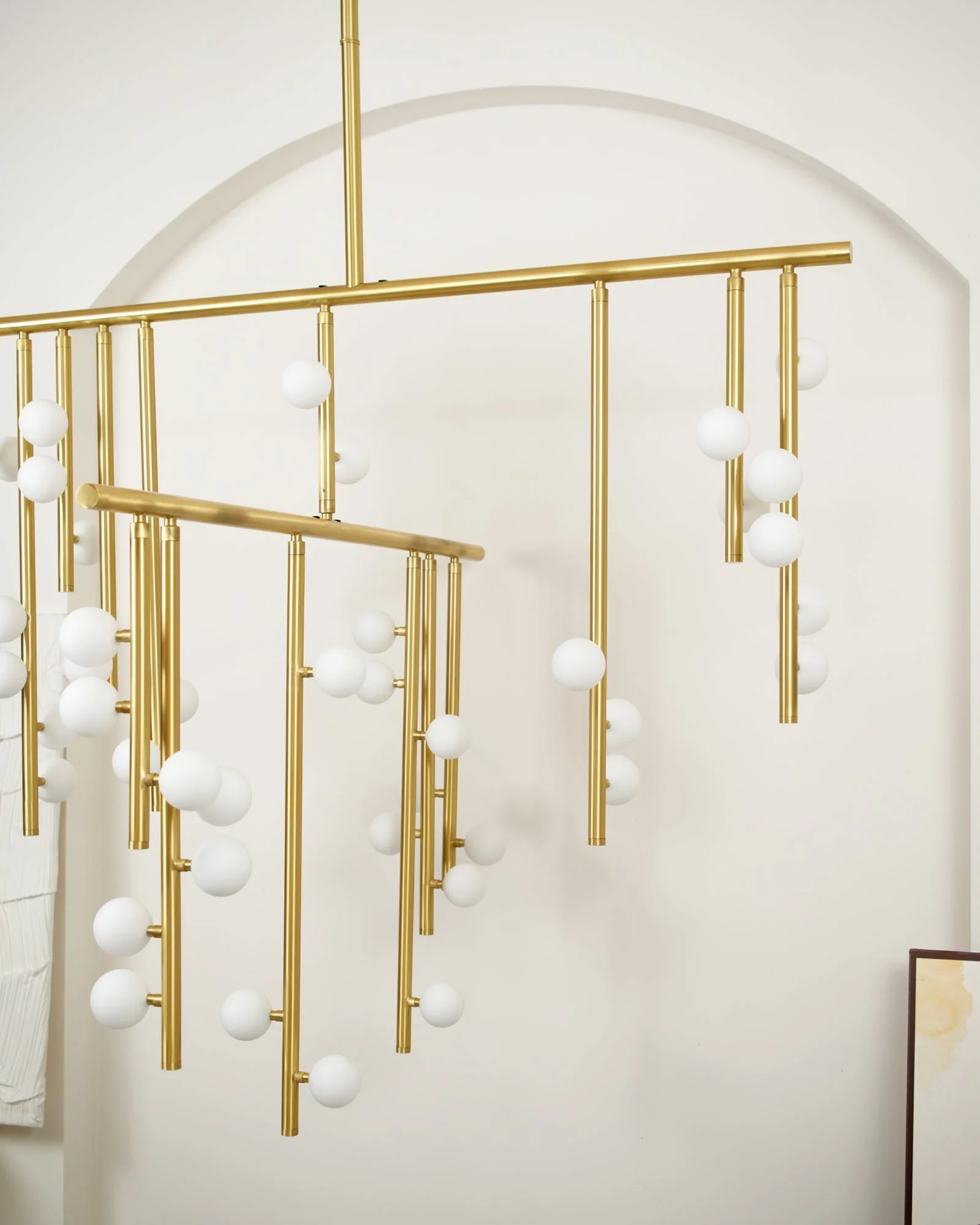 Brass Glass Drop Chandelier - Image 35