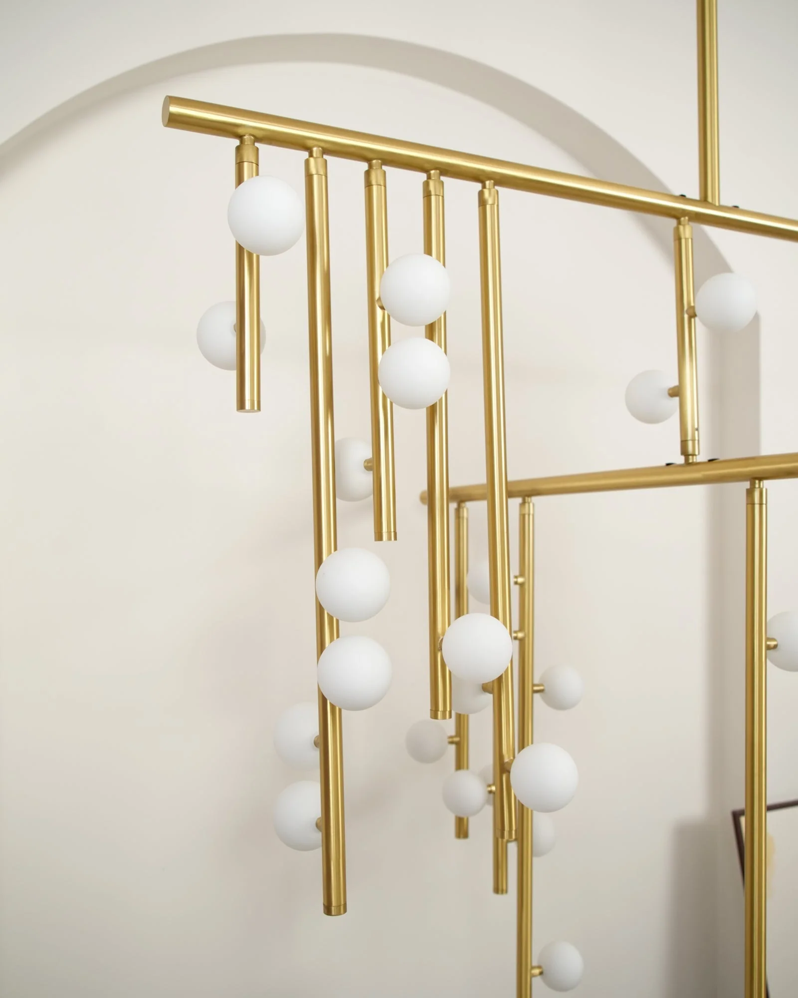 Brass Glass Drop Chandelier - Image 37