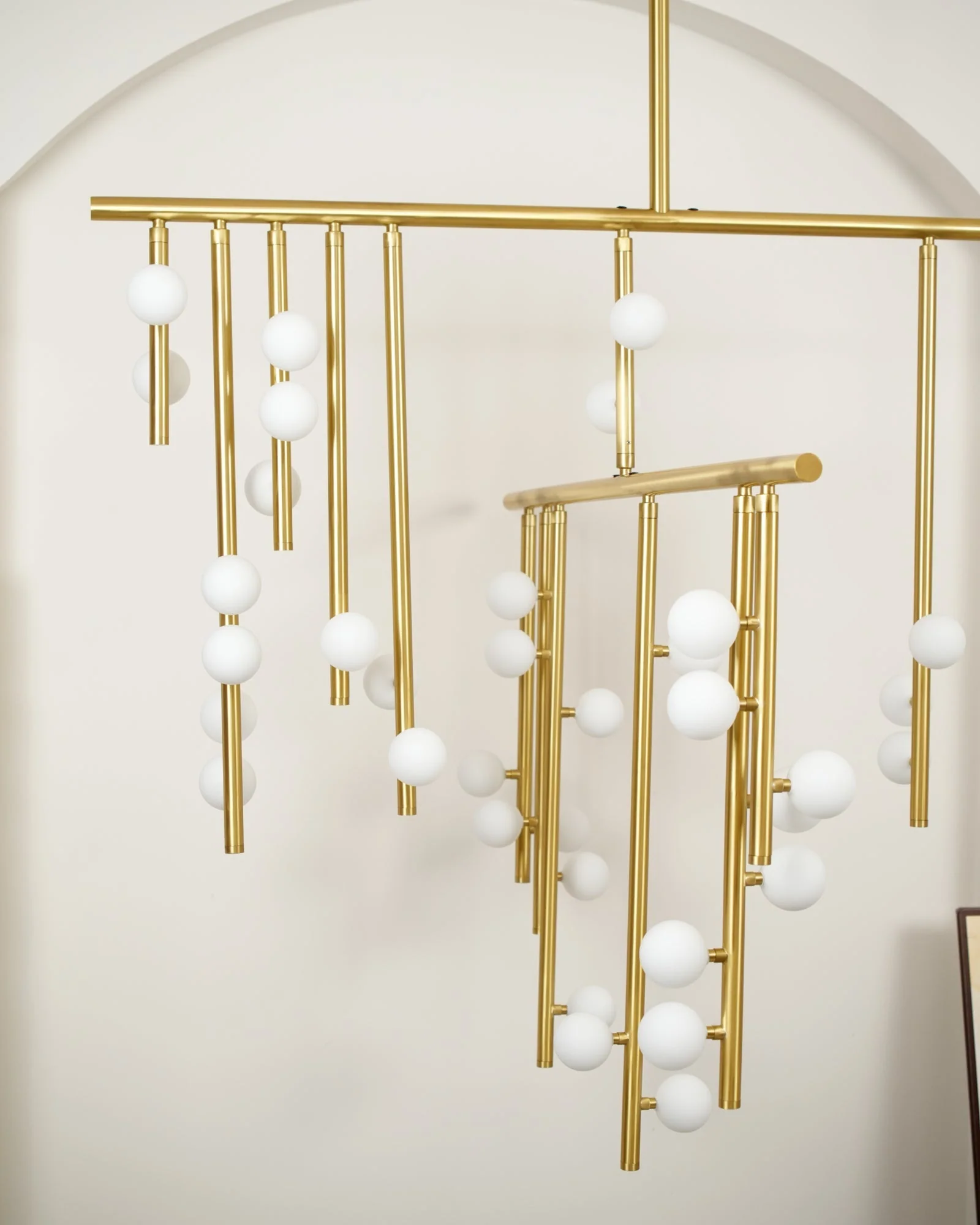 Brass Glass Drop Chandelier - Image 39