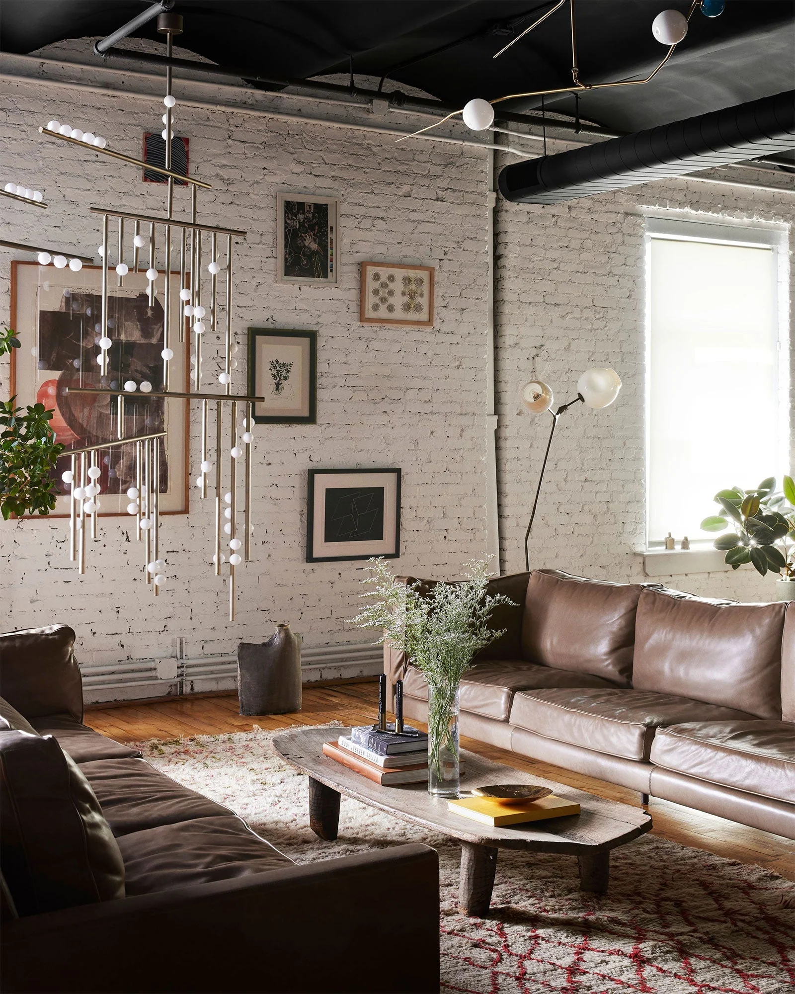 Brass Glass Drop Chandelier - Image 5