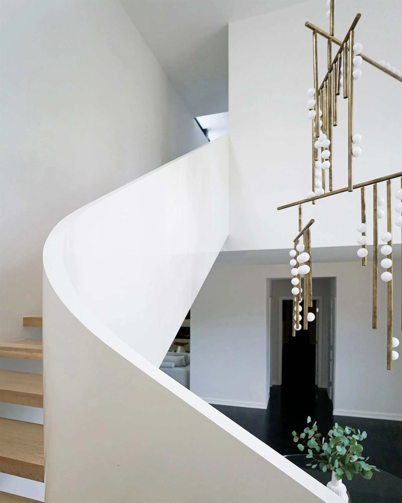 Brass Glass Drop Chandelier - Image 8