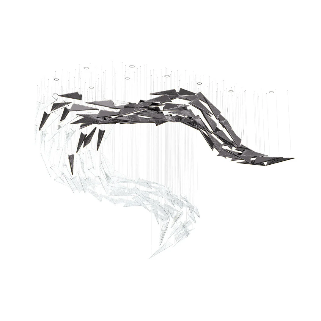 Breeze Chandelier,Designer Chandelier Lighting, Modern Glass Spiral Chandelier - Image 13