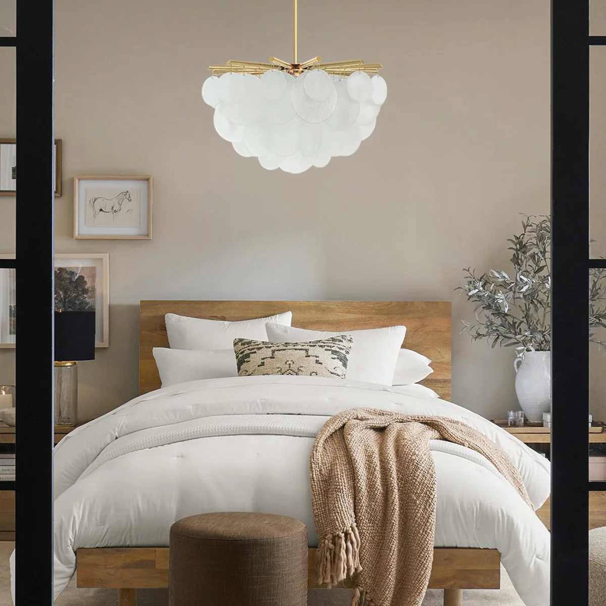 Briony Glass Round Pendant Chandelier 35'' 47'' - Image 3