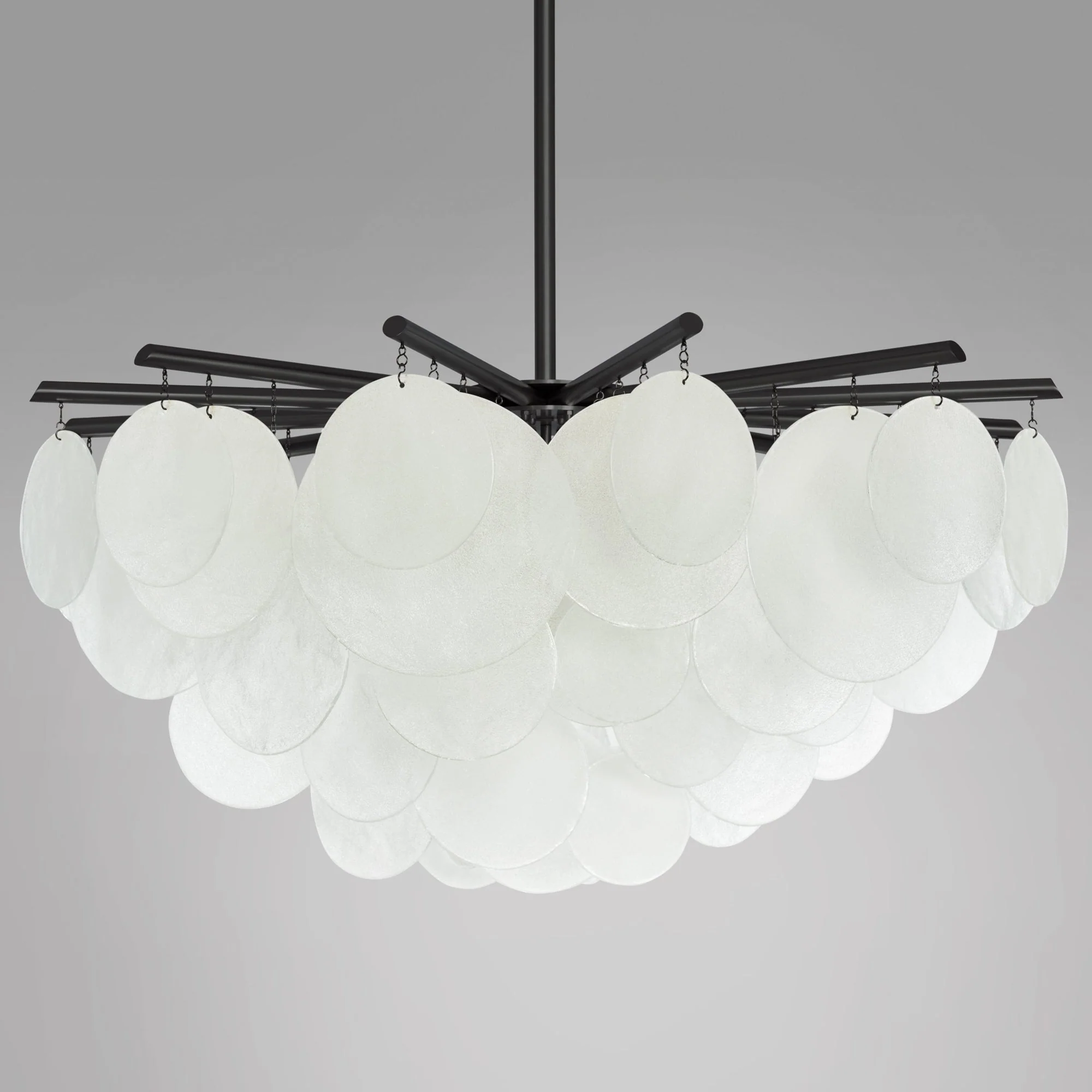 Briony Glass Round Pendant Chandelier 35'' 47'' - Image 8