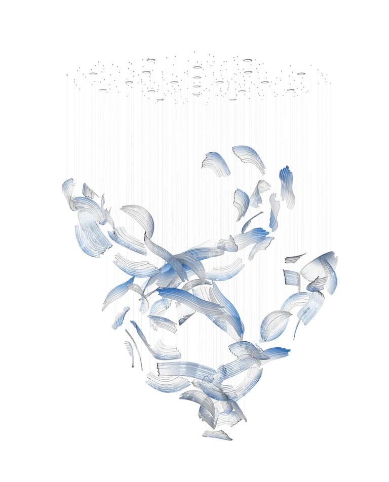 Brush Art Crystal Glass Spiral Chandelier - Image 5