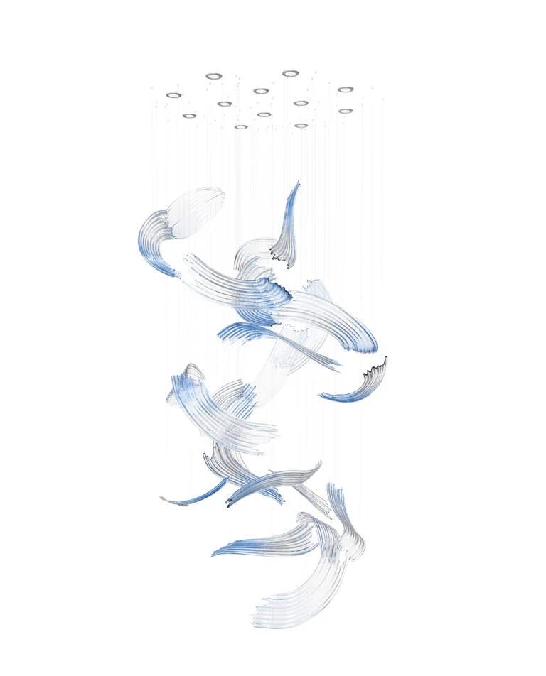 Brush Art Crystal Glass Spiral Chandelier - Image 6