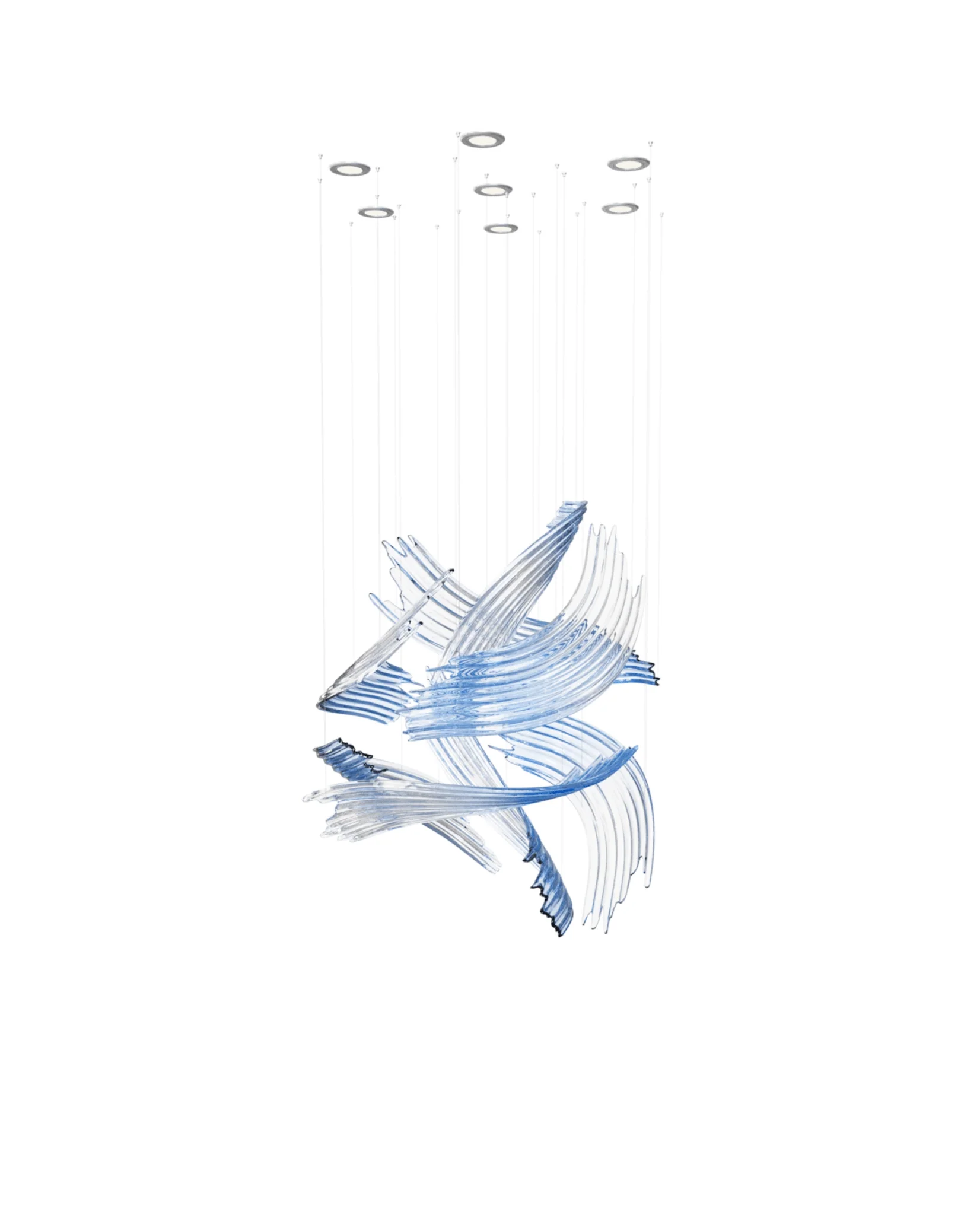 Brush Art Crystal Glass Spiral Chandelier - Image 9