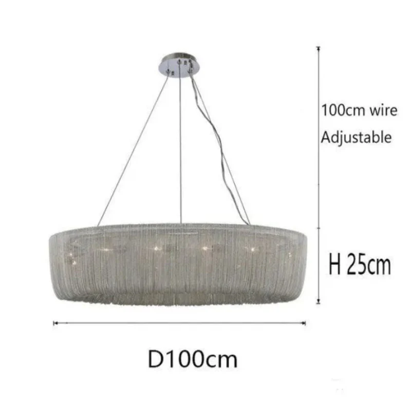 Cadenas Aluminum Chain Tassel Chandelier - Image 7