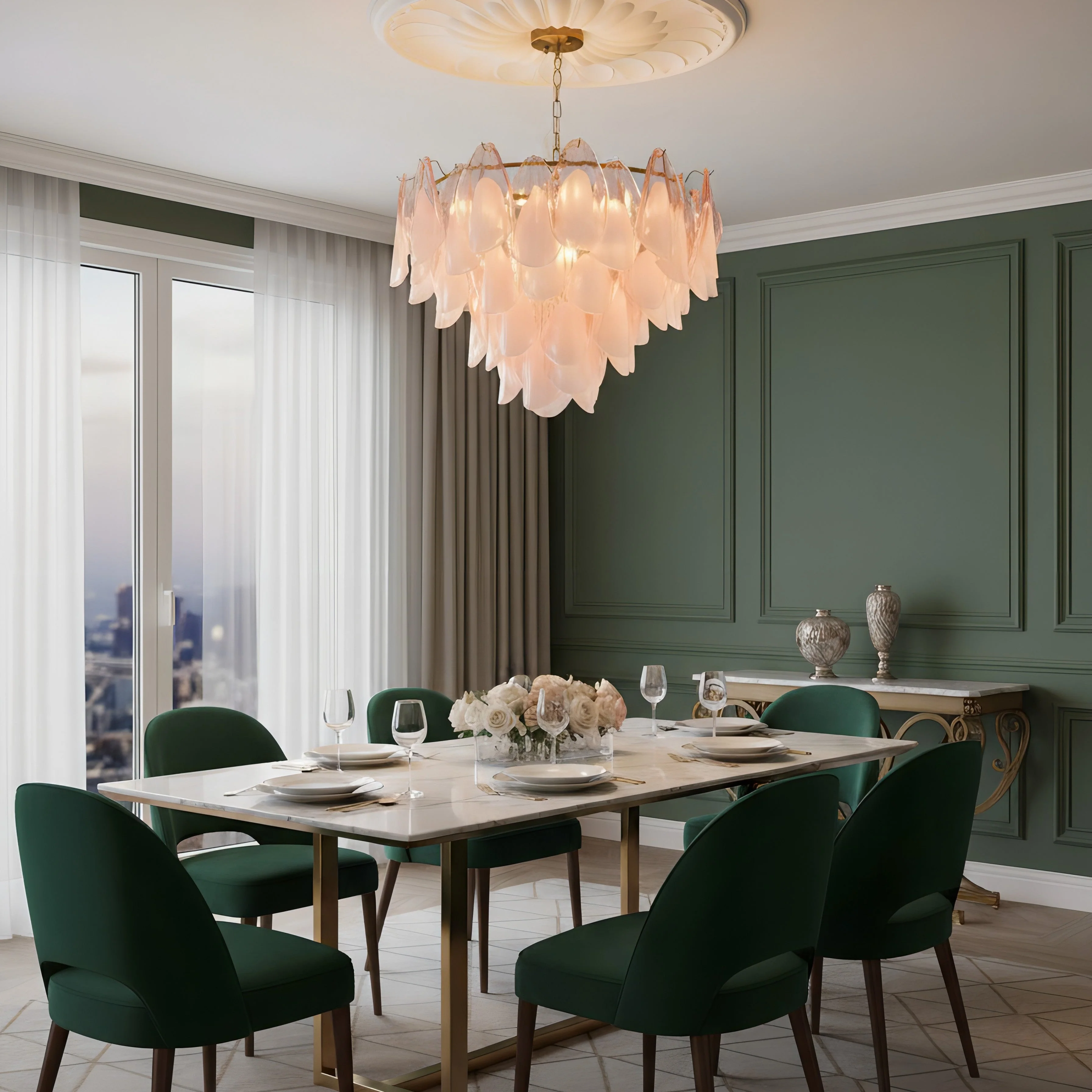 Caia Murano Glass Chandelier for Living Room - Image 3