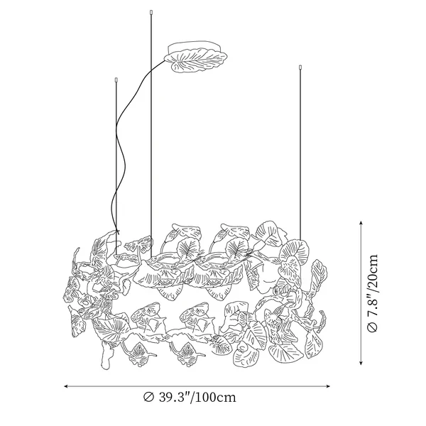 Calathea Modern Glass Chandelier - Image 8