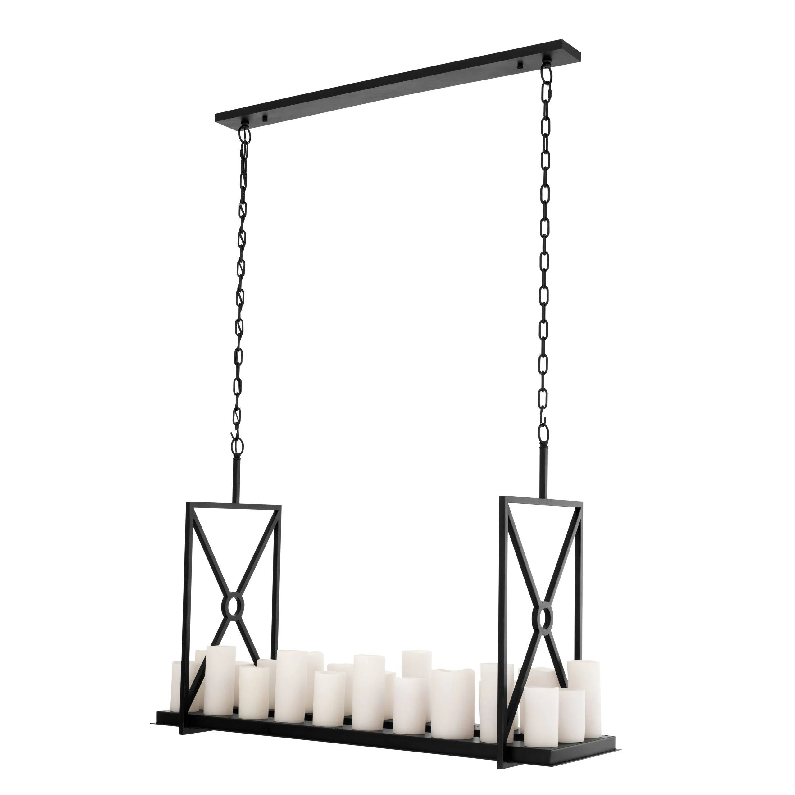 Calista Modern Candle Chandelier - Black/Brass - Image 2