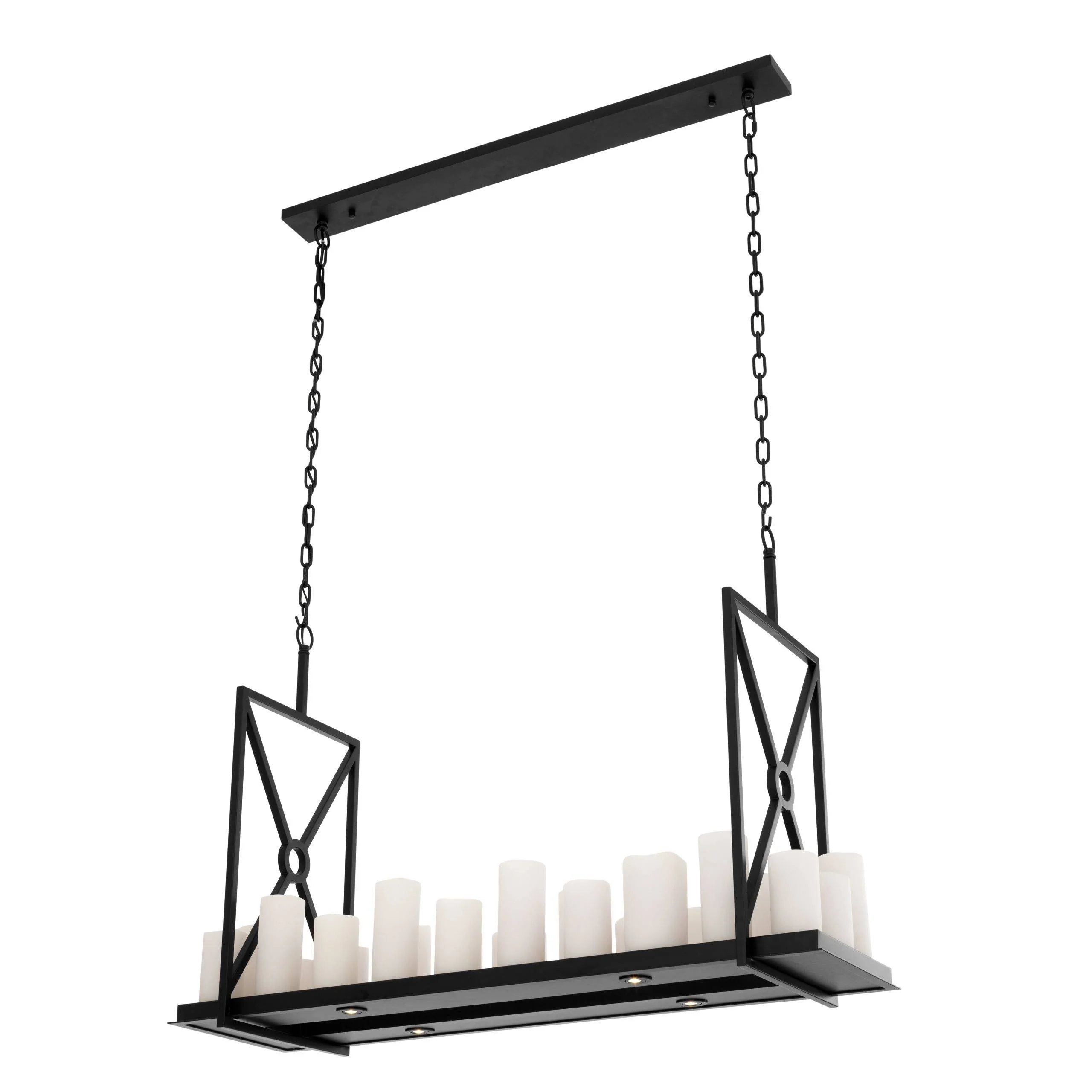Calista Modern Candle Chandelier - Black/Brass - Image 3