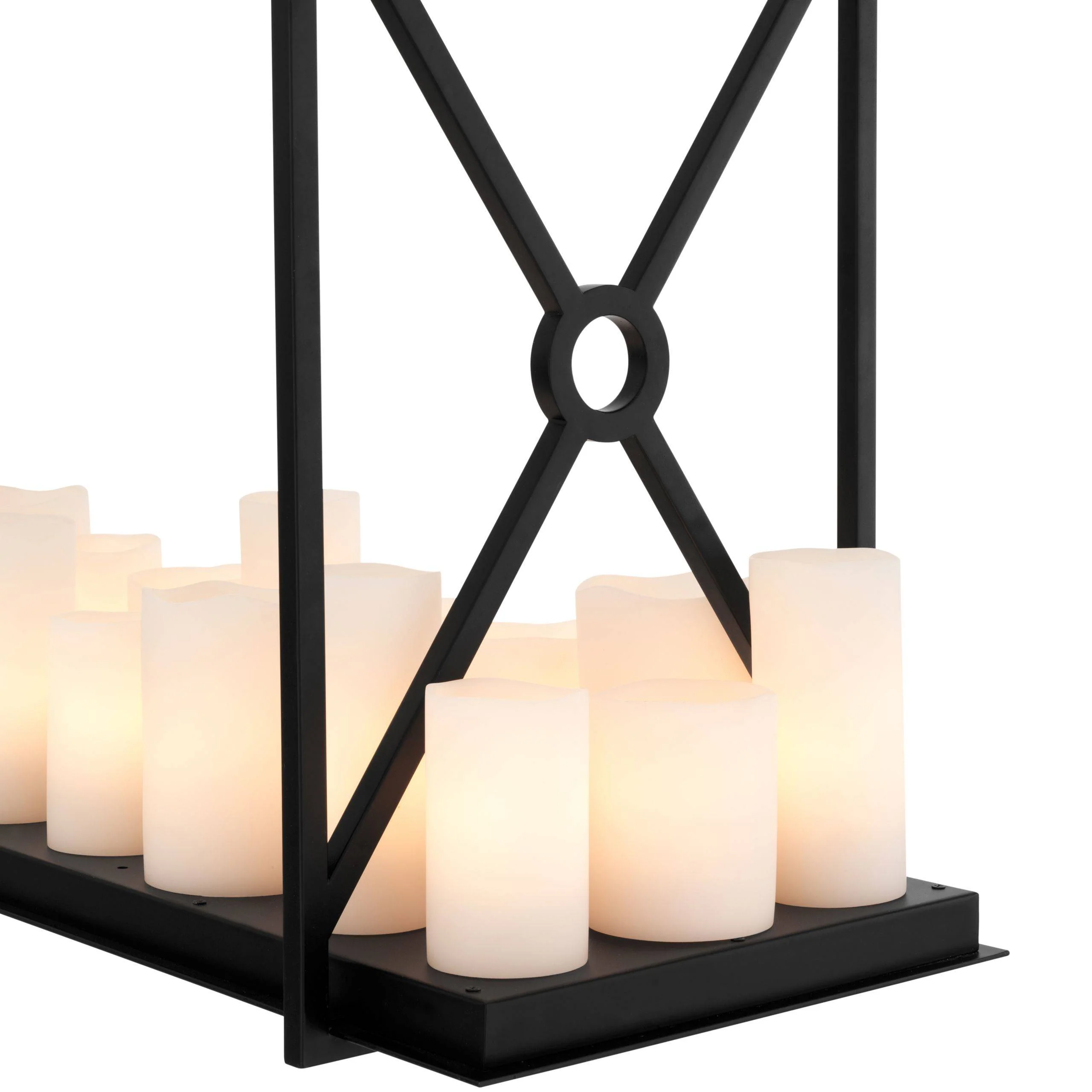 Calista Modern Candle Chandelier - Black/Brass - Image 4
