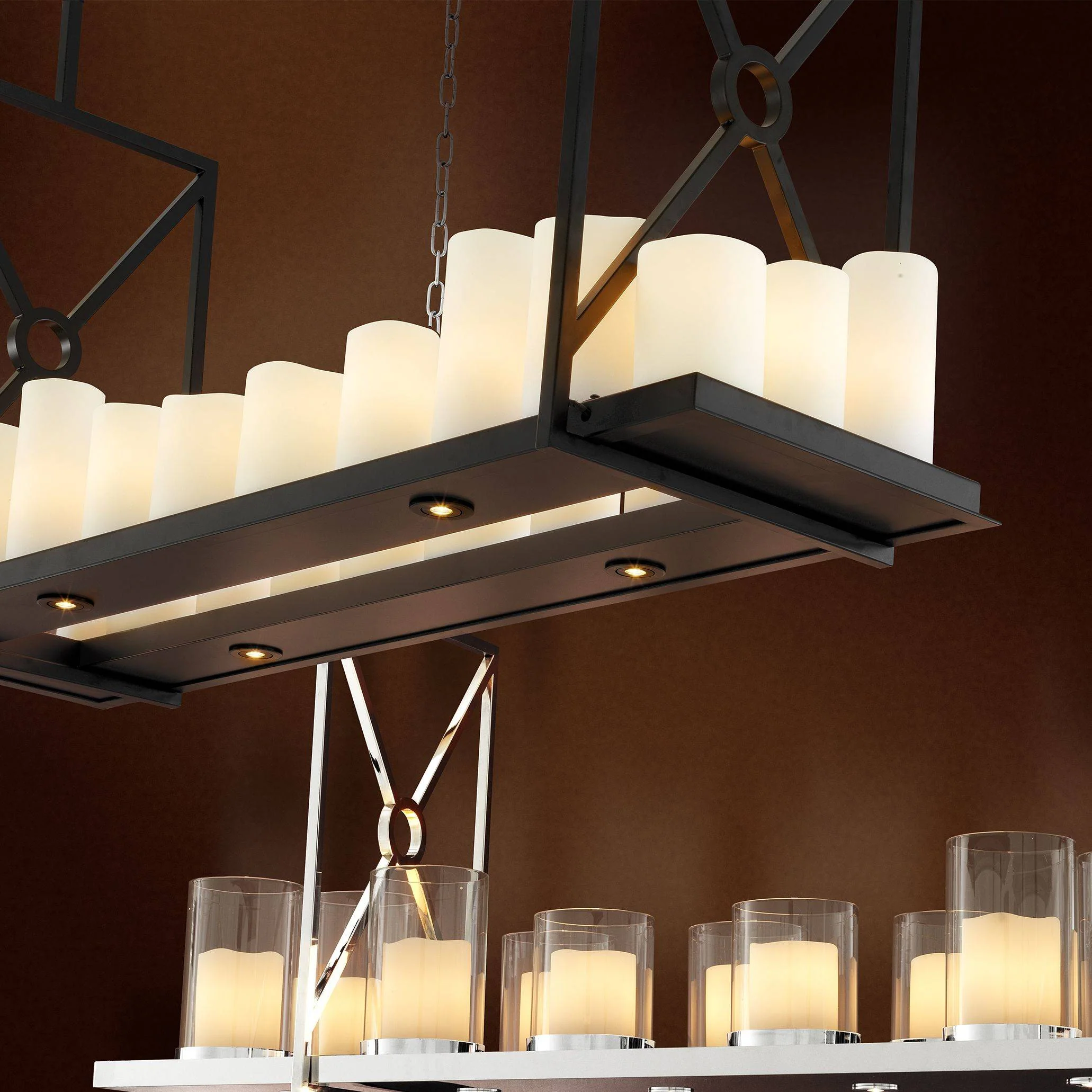 Calista Modern Candle Chandelier - Black/Brass - Image 5