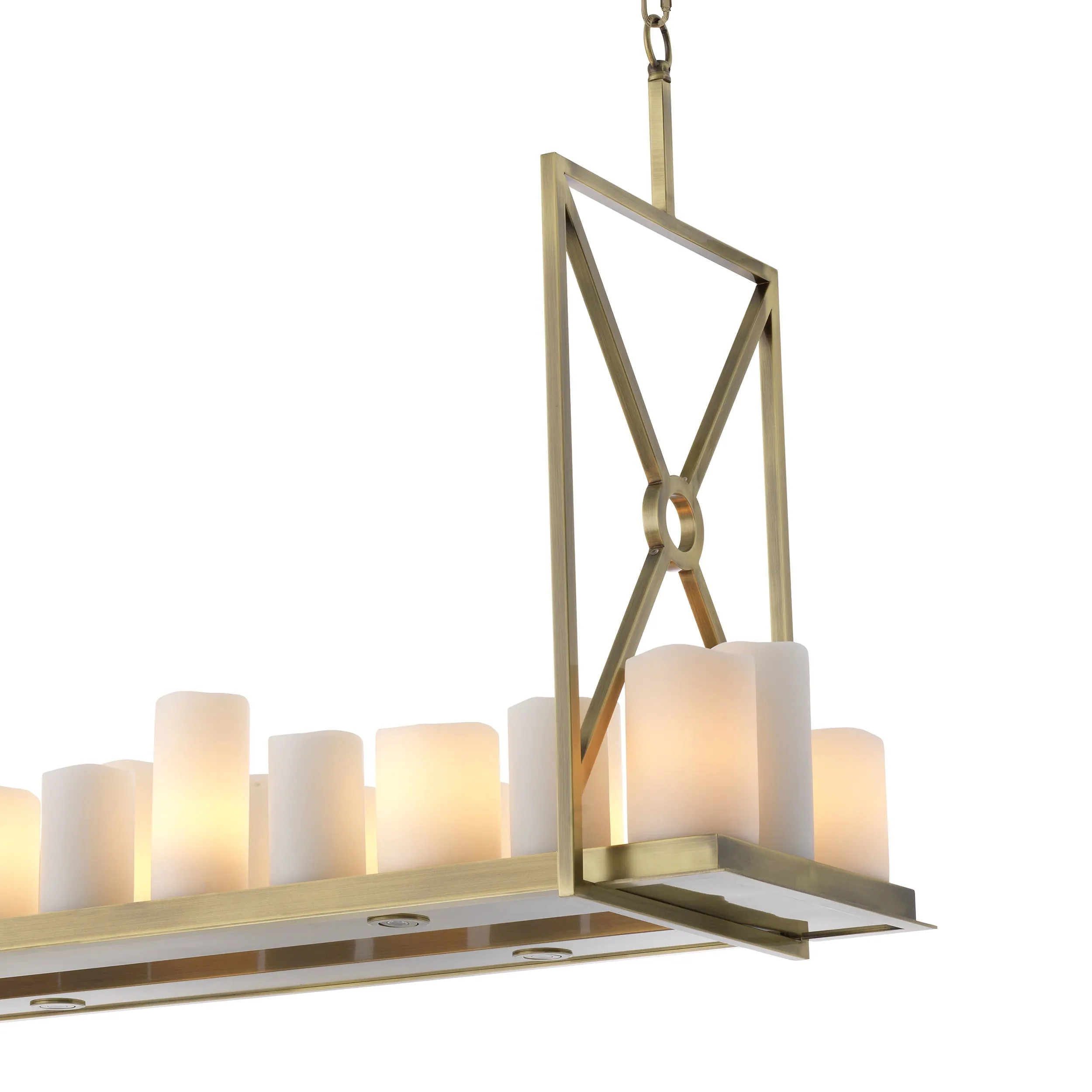 Calista Modern Candle Chandelier - Black/Brass - Image 8