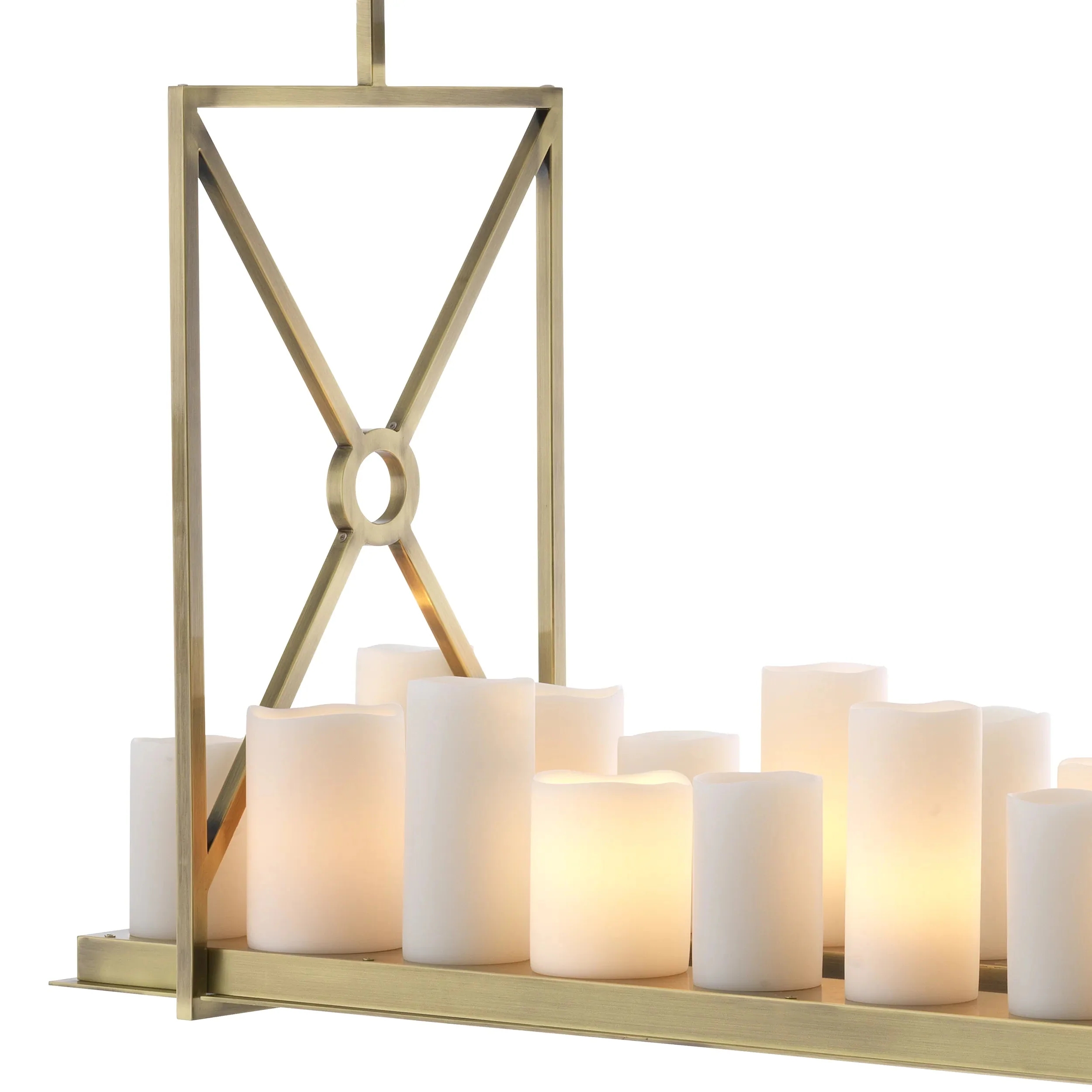 Calista Modern Candle Chandelier - Black/Brass - Image 9