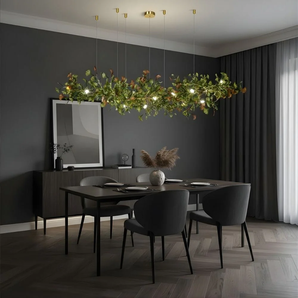 Collar Branch Glass Leaf Linear Chandelier - Image 4