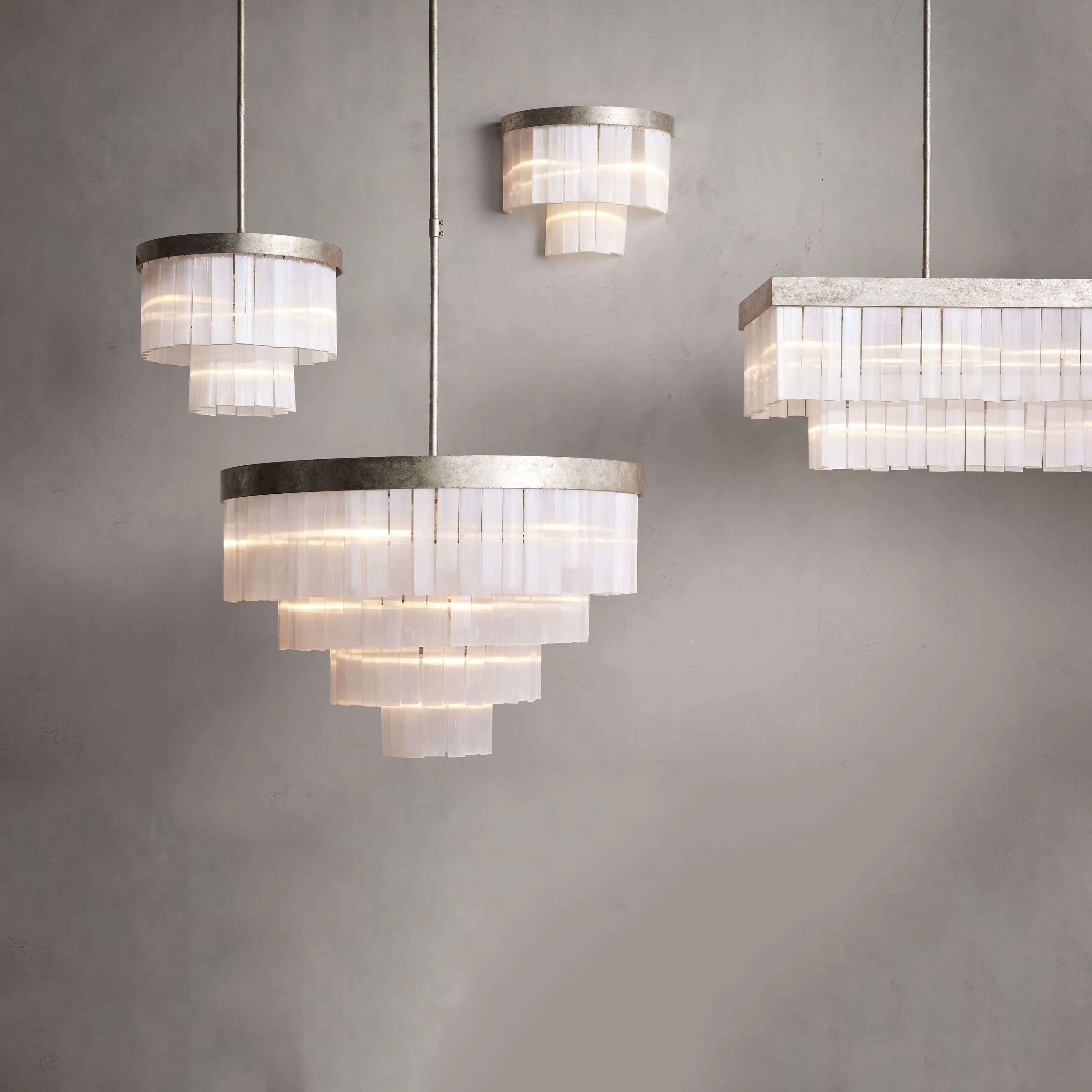 Camron Luxury Selenite 3 Tier Round Chandelier - Image 6