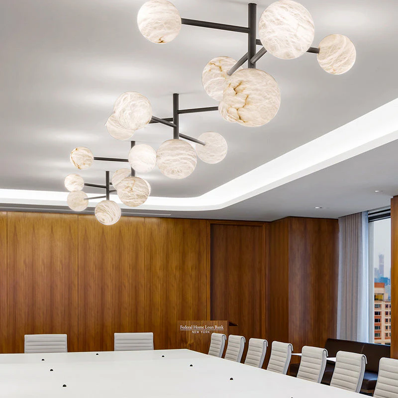 Carol Sphere Delight - Modern Artistic Alabaster Chandelier Light - Image 2