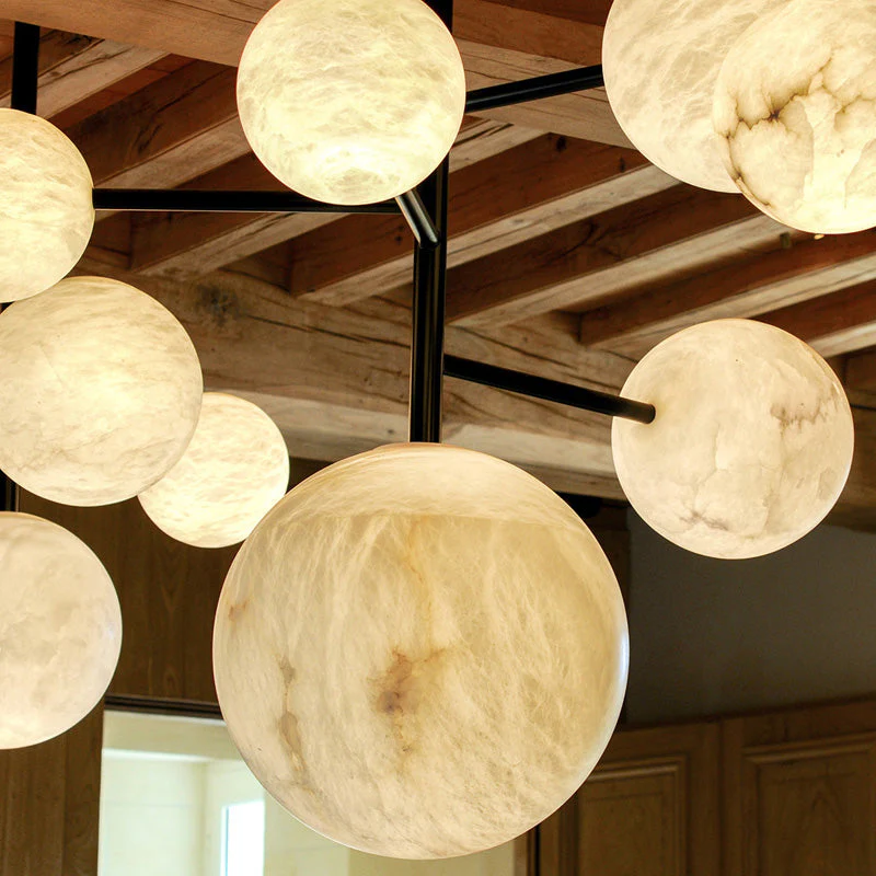 Carol Sphere Delight - Modern Artistic Alabaster Chandelier Light - Image 3