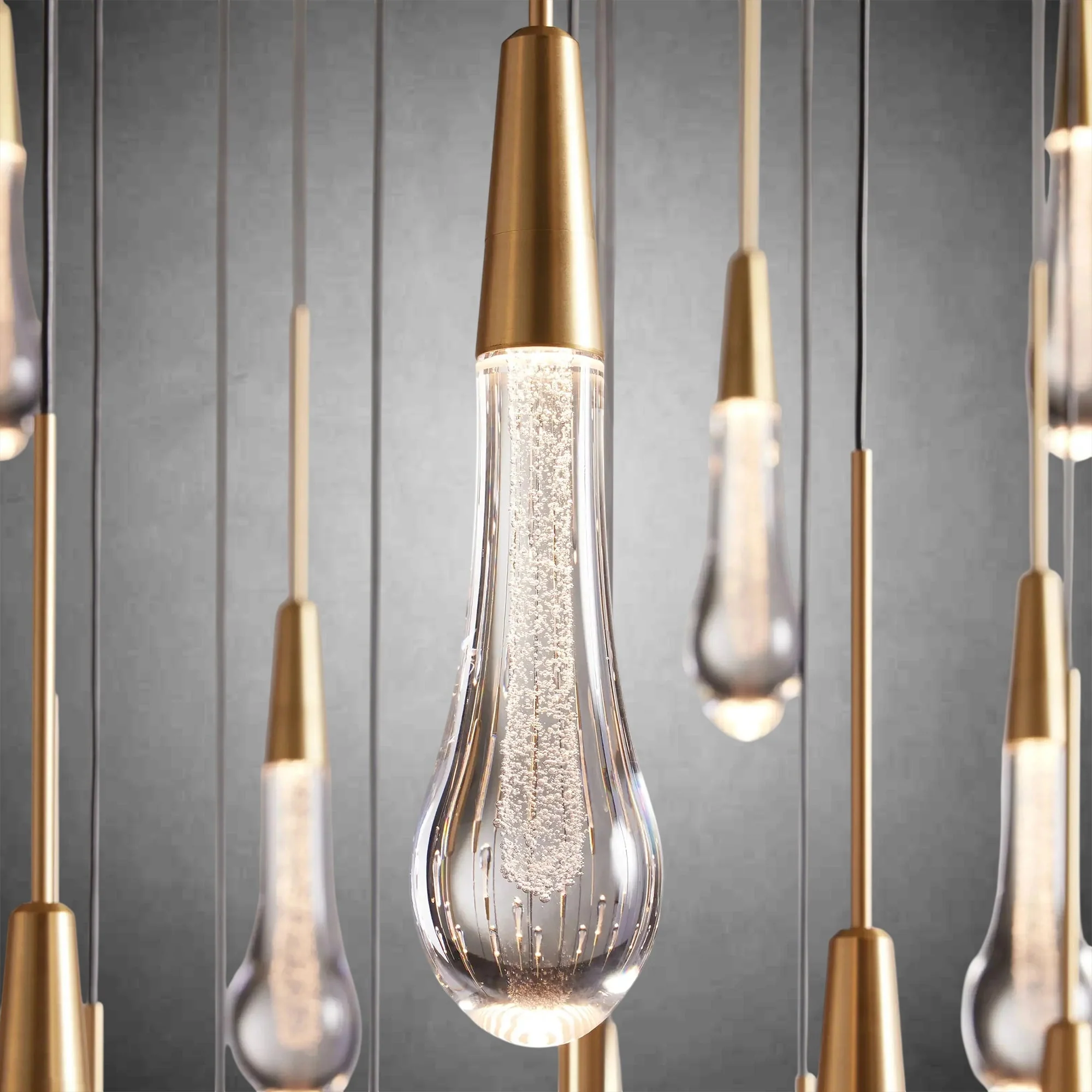 Cascade Glass Raindrop Chandelier - Luxury Grand Foyer & Staircase Lighting - Image 10