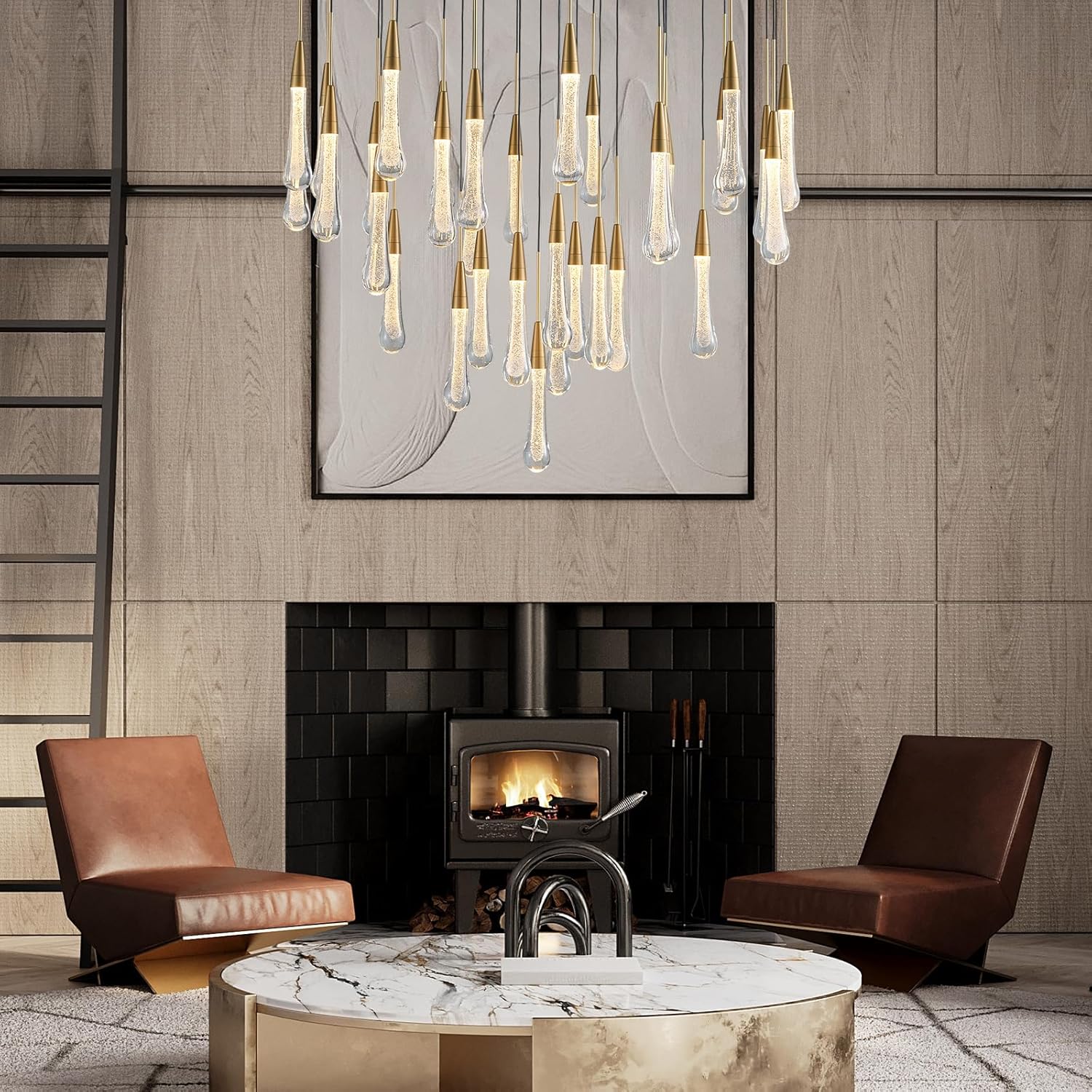 Cascade Glass Raindrop Chandelier - Luxury Grand Foyer & Staircase Lighting - Image 12