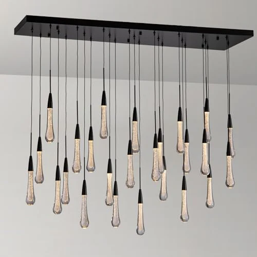 Cascade Glass Raindrop Chandelier - Luxury Grand Foyer & Staircase Lighting - Image 19