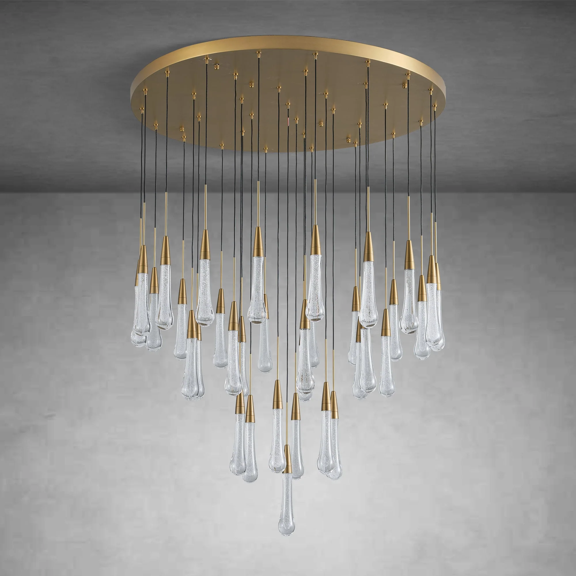 Cascade Glass Raindrop Chandelier - Luxury Grand Foyer & Staircase Lighting - Image 2