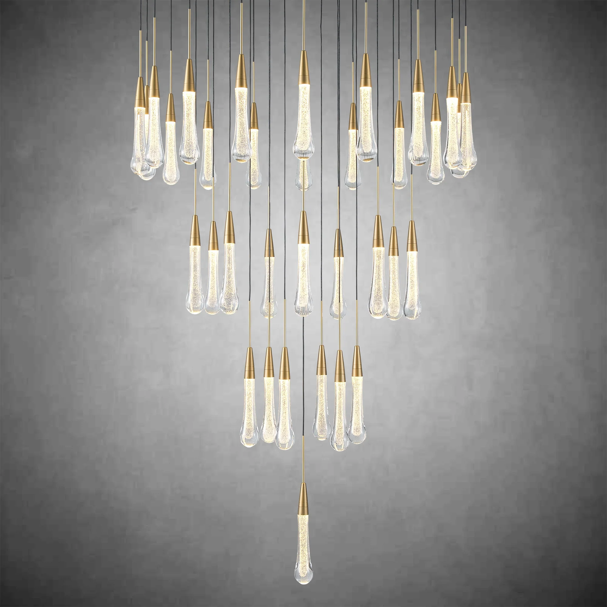 Cascade Glass Raindrop Chandelier - Luxury Grand Foyer & Staircase Lighting - Image 3
