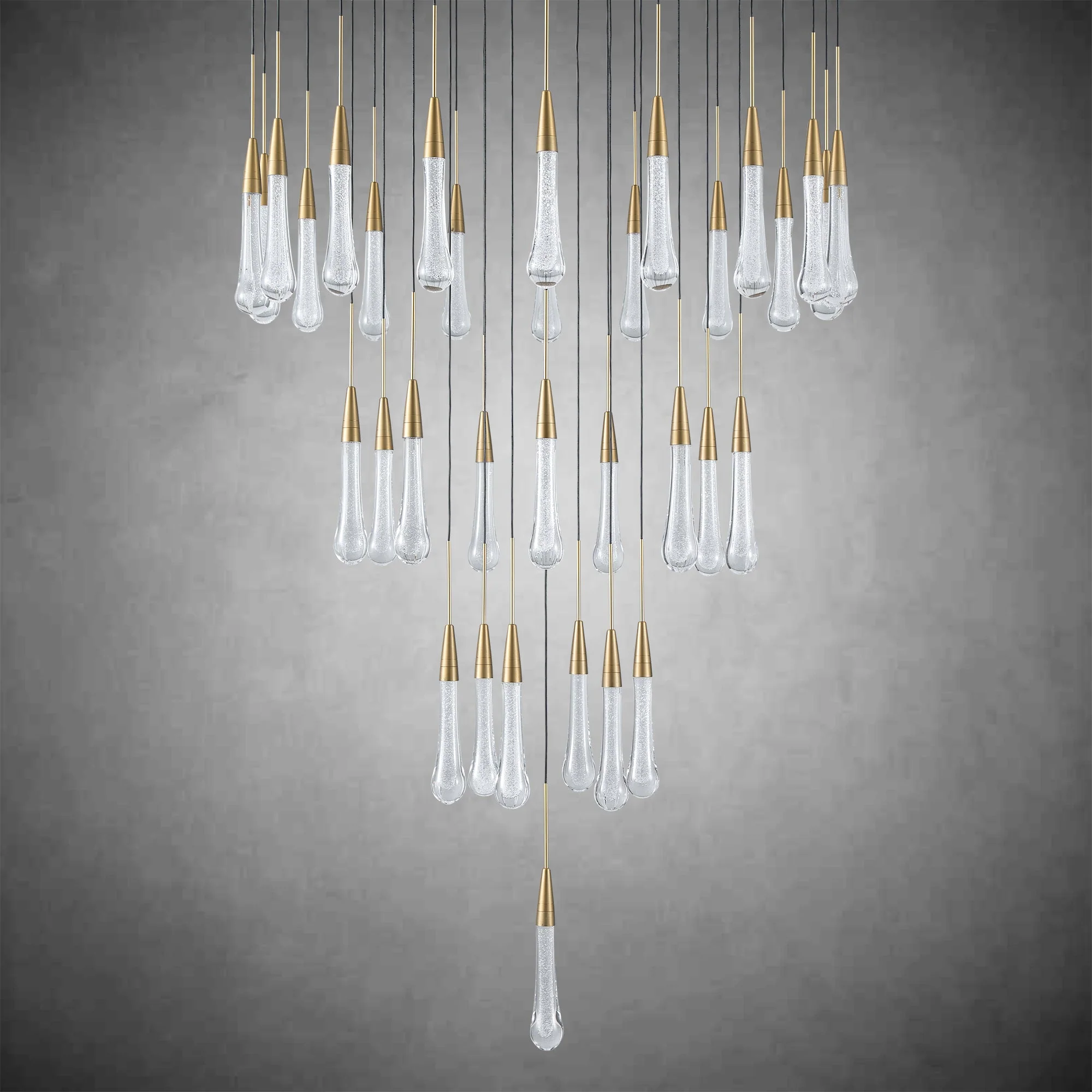 Cascade Glass Raindrop Chandelier - Luxury Grand Foyer & Staircase Lighting - Image 4