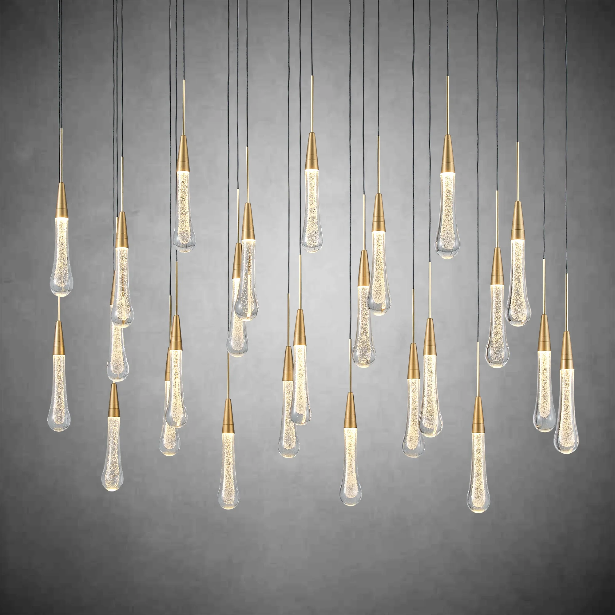Cascade Glass Raindrop Chandelier - Luxury Grand Foyer & Staircase Lighting - Image 8