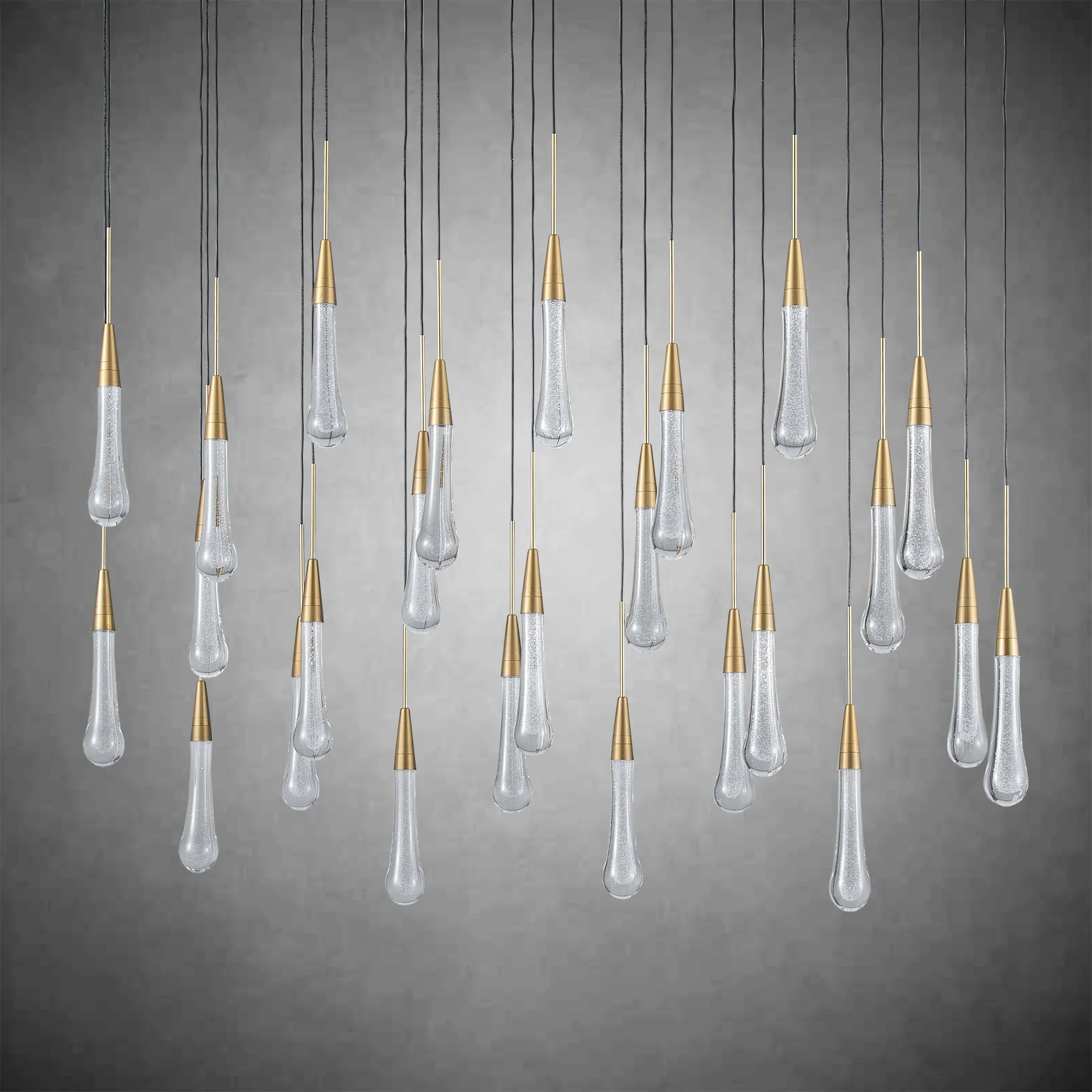 Cascade Glass Raindrop Chandelier - Luxury Grand Foyer & Staircase Lighting - Image 9