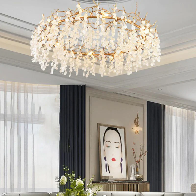 Cathy Round Circle Fortune Tree Round Branch Chandelier - Image 2