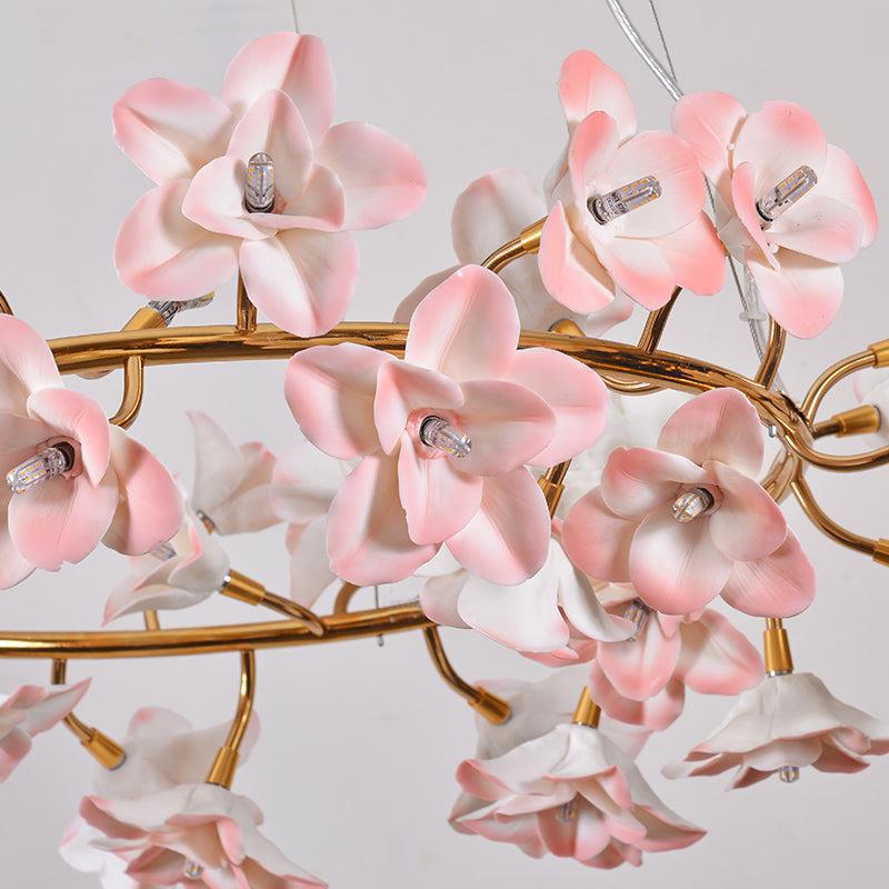 Ceramic Blossom Flower Round Bedroom Chandelier - Image 3