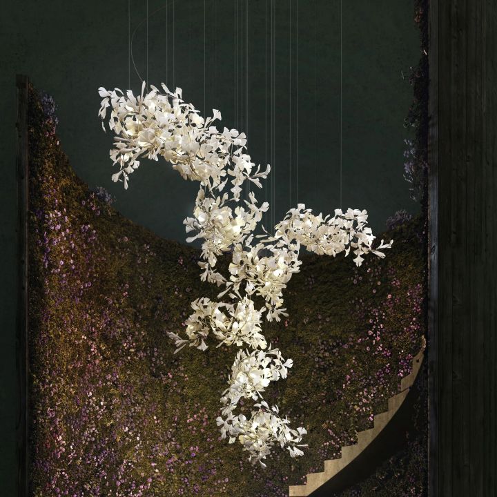 Ceramic Gingko Combination Large Chandelier - Image 6
