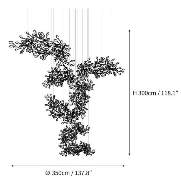 Ceramic Gingko Combination Large Chandelier - Image 9