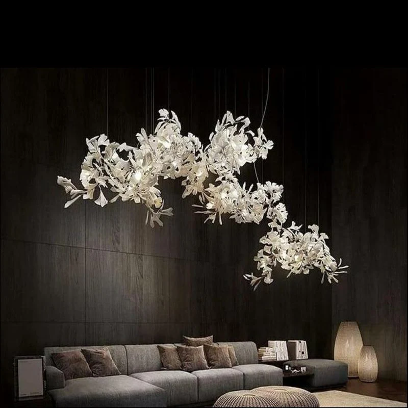 Ceramic Ginkgo Branch Chandelier Light - Image 4