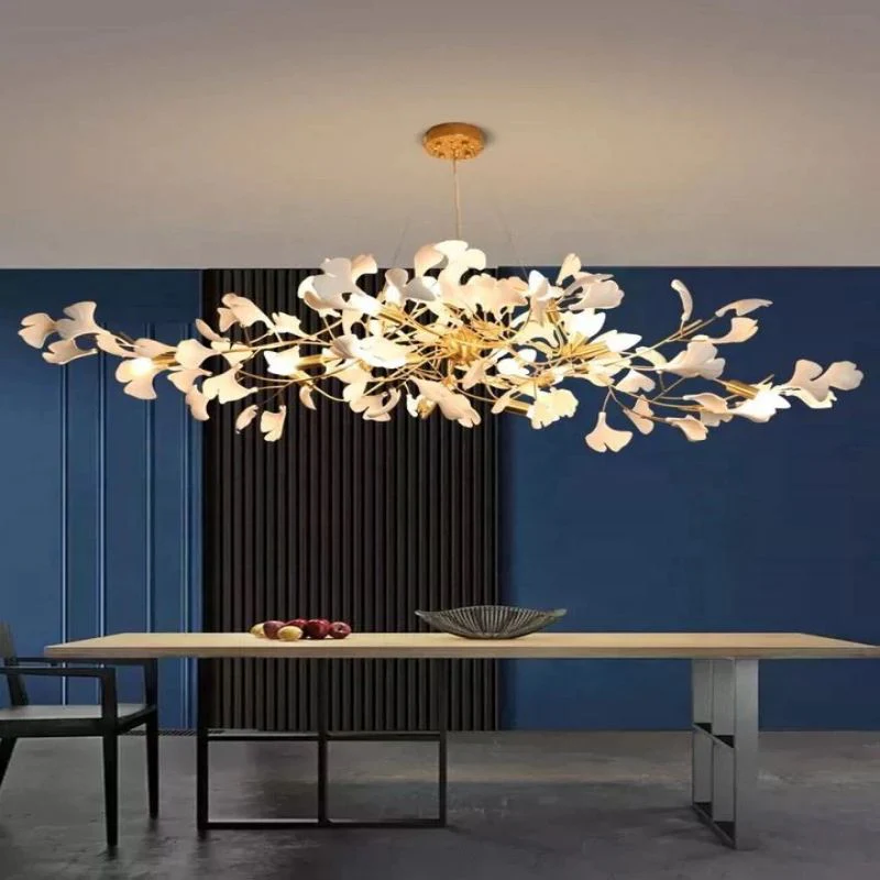 Ceramic Ginkgo C Branch Chandelier - Image 3