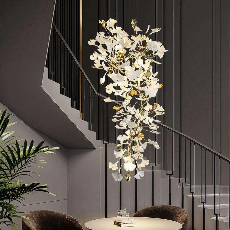 Ceramic Ginkgo Cascading A Branch Chandelier - Image 2