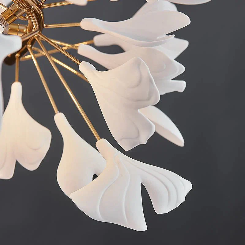 Ceramic Ginkgo Cascading A Branch Chandelier - Image 3
