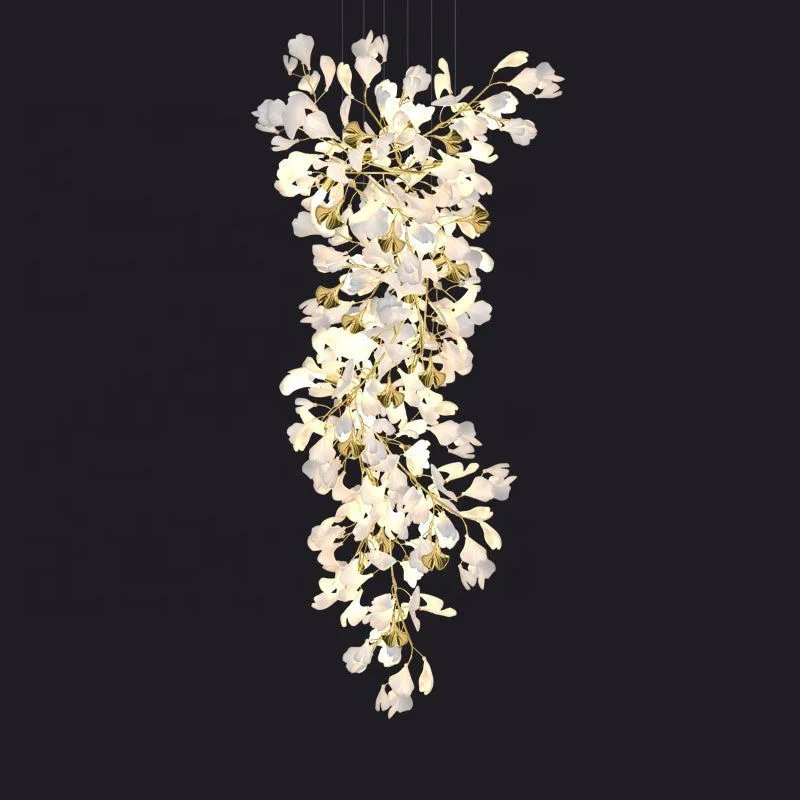 Ceramic Ginkgo Cascading A Branch Chandelier - Image 4