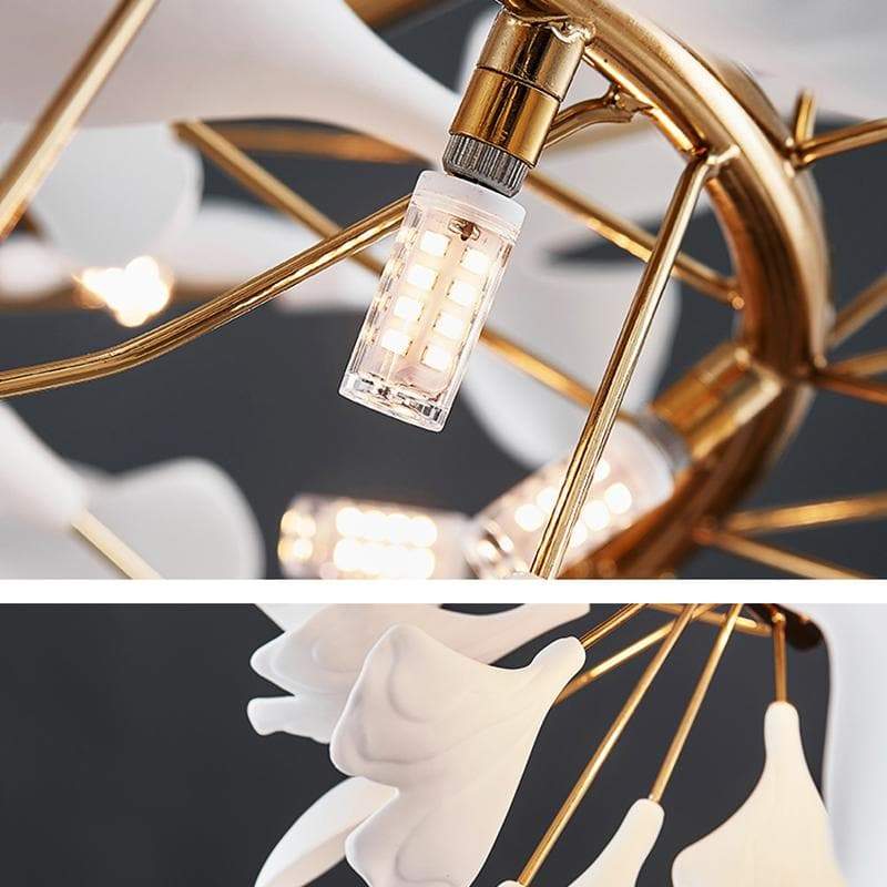 Ceramic Ginkgo Curved  Chandelier - Image 5