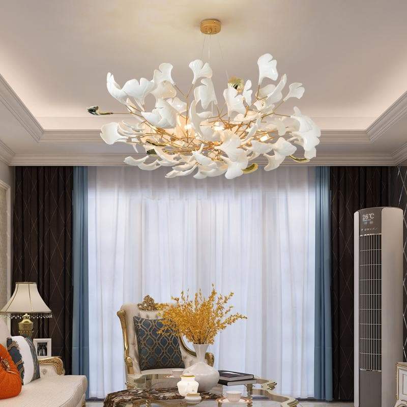 Ceramic Ginkgo Petal Branches-Shaped Chandelier(Round) - Image 2