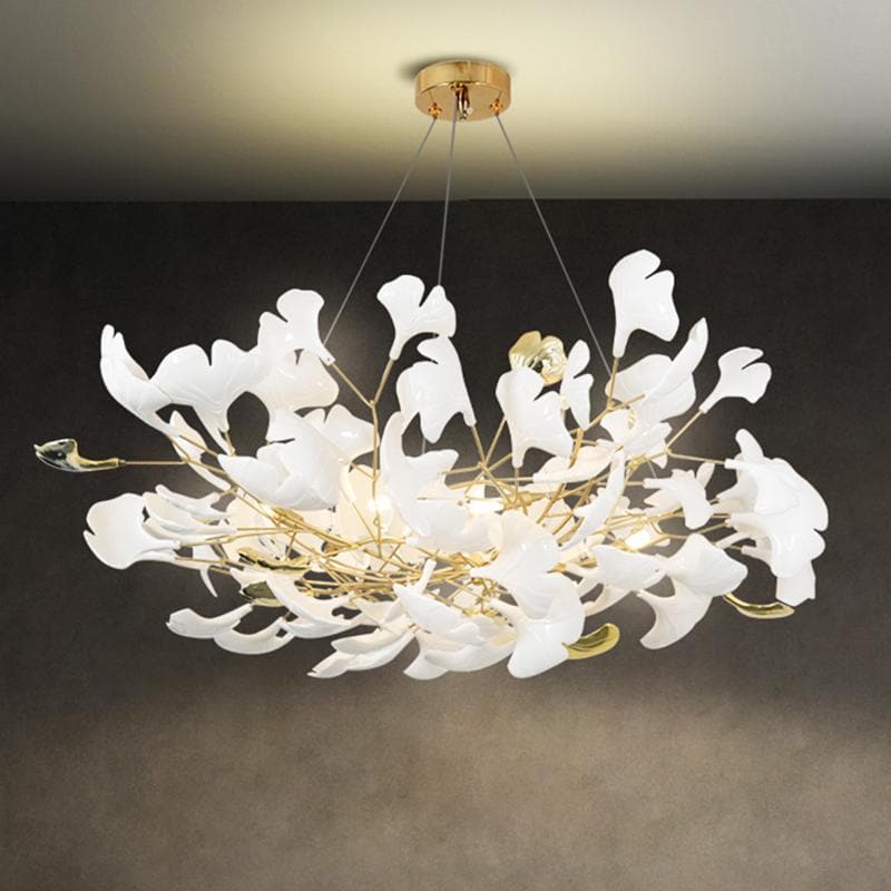 Ceramic Ginkgo Petal Branches-Shaped Chandelier(Round) - Image 5