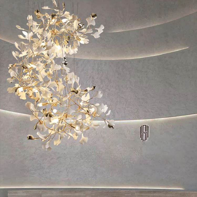 Ceramic Ginkgo Stair Long Branch Chandelier - Image 4