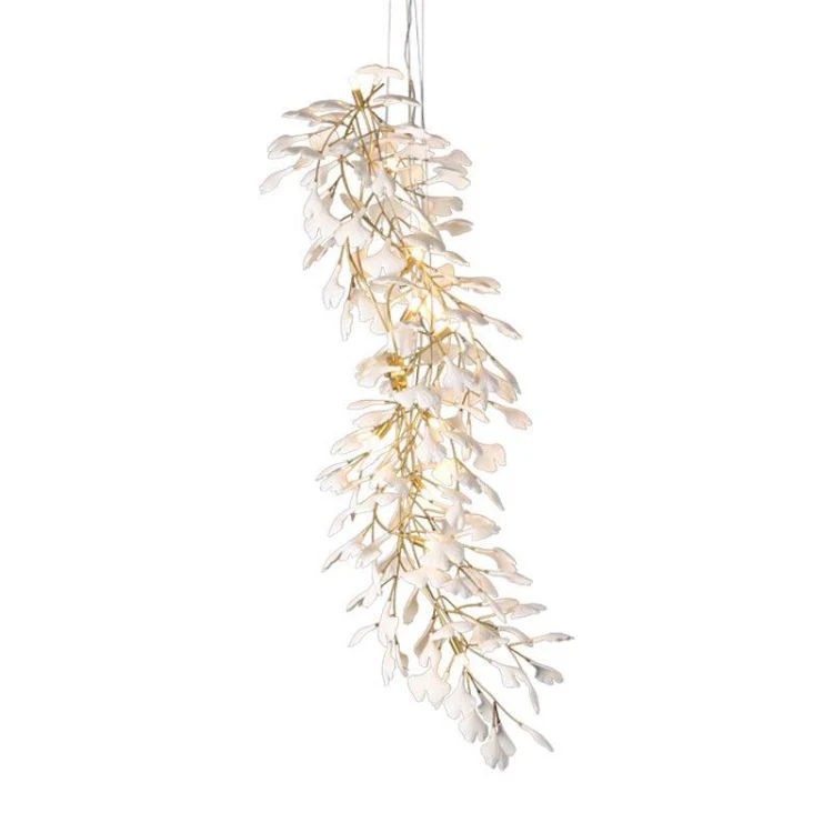 Ceramic Ginkgo Stair Long Branch Chandelier - Image 6